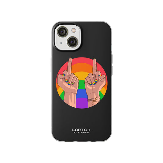 LGBTQWorldwide - ,,GIVE A FUCK" Flexible Handyhülle Accessories, Case, iPhone, iPhone Cases, Phone accessory, Phone Cases, Samsung Cases, silikon, Valentine's Day promotion lgbtq Bekleidung Accessoires unisex Zubehör