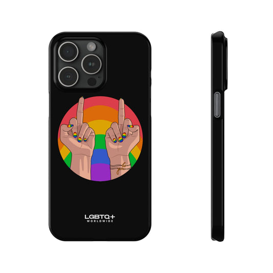 LGBTQWorldwide - ,,GIVE A FUCK" Handyhülle Accessories, Back-to-School, card, Glossy, iPhone, iPhone Cases, Phone accessory, Phone Cases, Samsung Cases, Slim lgbtq Bekleidung Accessoires unisex Zubehör