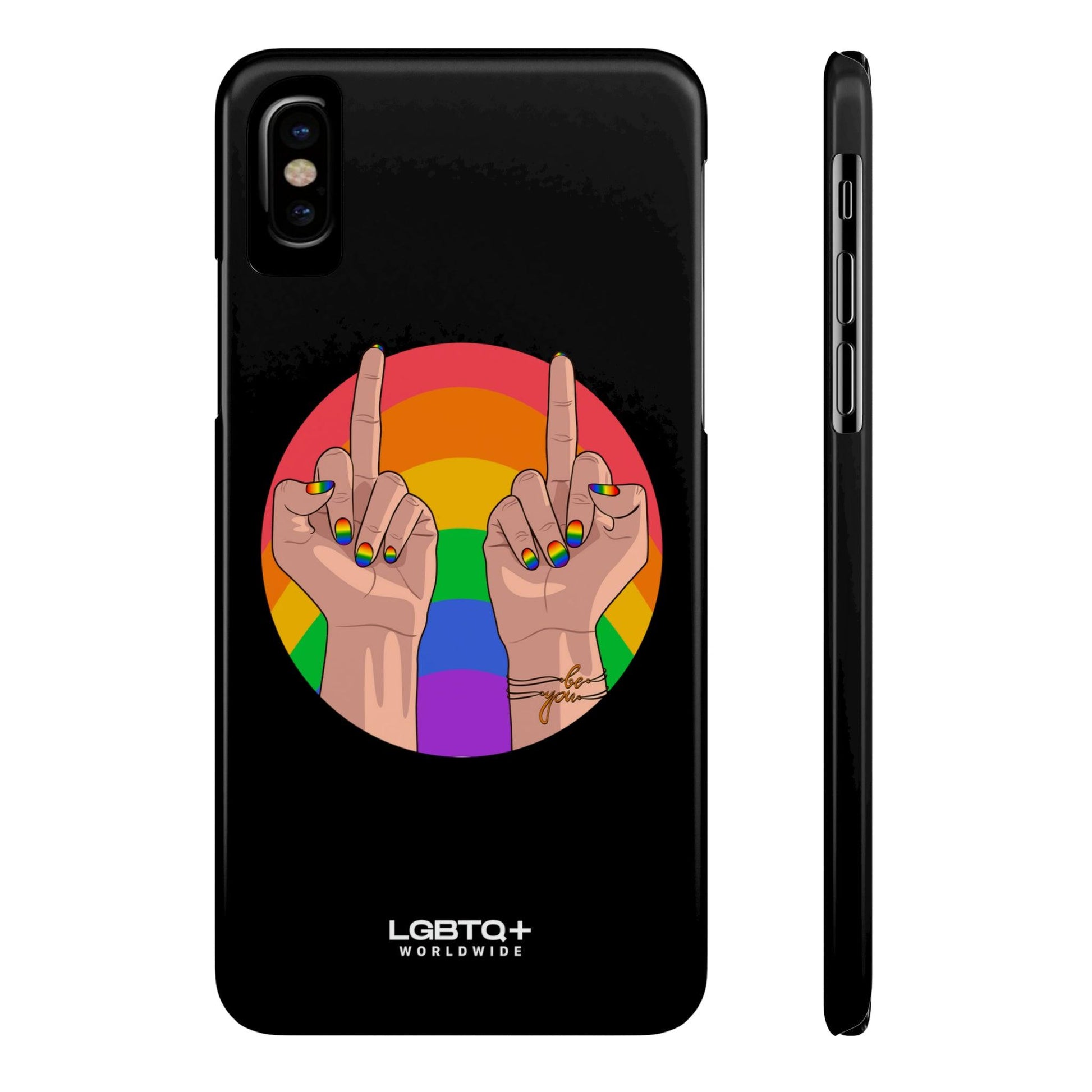 LGBTQWorldwide - ,,GIVE A FUCK" Handyhülle Accessories, Back-to-School, card, Glossy, iPhone, iPhone Cases, Phone accessory, Phone Cases, Samsung Cases, Slim lgbtq Bekleidung Accessoires unisex Zubehör