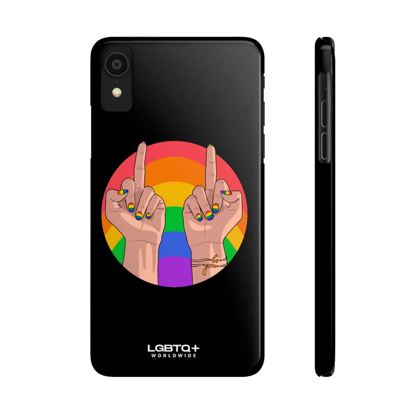 LGBTQWorldwide - ,,GIVE A FUCK" Handyhülle Accessories, Back-to-School, card, Glossy, iPhone, iPhone Cases, Phone accessory, Phone Cases, Samsung Cases, Slim lgbtq Bekleidung Accessoires unisex Zubehör