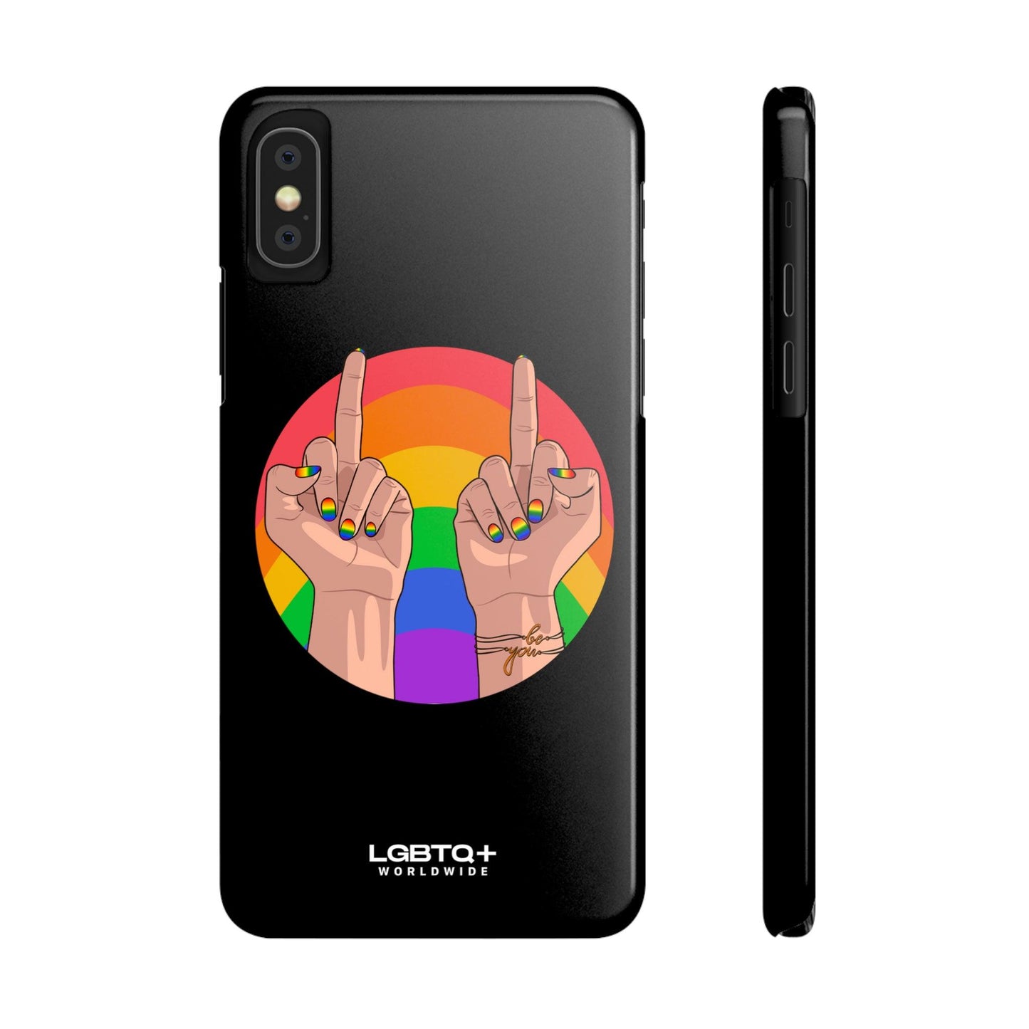 LGBTQWorldwide - ,,GIVE A FUCK" Handyhülle Accessories, Back-to-School, card, Glossy, iPhone, iPhone Cases, Phone accessory, Phone Cases, Samsung Cases, Slim lgbtq Bekleidung Accessoires unisex Zubehör