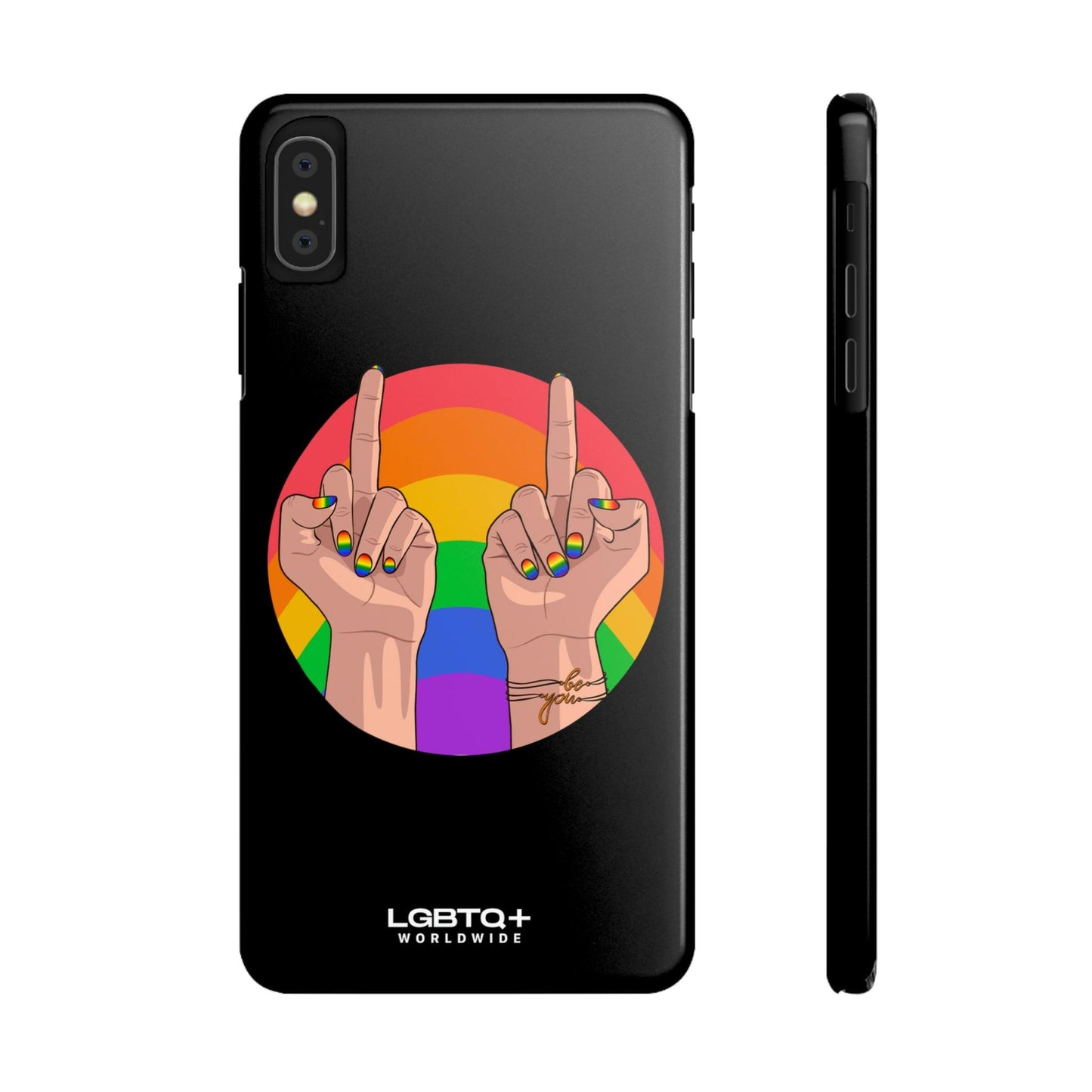 LGBTQWorldwide - ,,GIVE A FUCK" Handyhülle Accessories, Back-to-School, card, Glossy, iPhone, iPhone Cases, Phone accessory, Phone Cases, Samsung Cases, Slim lgbtq Bekleidung Accessoires unisex Zubehör