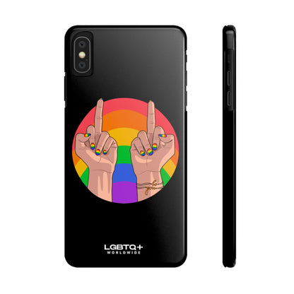 LGBTQWorldwide - ,,GIVE A FUCK" Handyhülle Accessories, Back-to-School, card, Glossy, iPhone, iPhone Cases, Phone accessory, Phone Cases, Samsung Cases, Slim lgbtq Bekleidung Accessoires unisex Zubehör