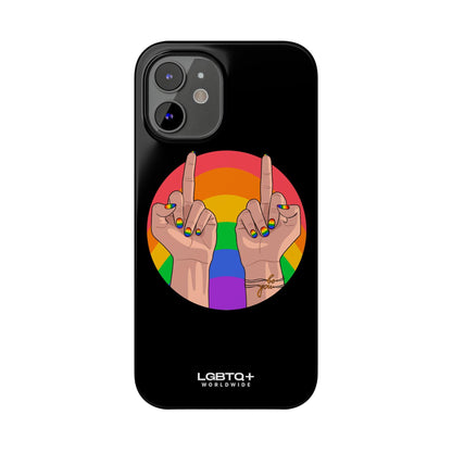 LGBTQWorldwide - ,,GIVE A FUCK" Handyhülle Accessories, Back-to-School, card, Glossy, iPhone, iPhone Cases, Phone accessory, Phone Cases, Samsung Cases, Slim lgbtq Bekleidung Accessoires unisex Zubehör