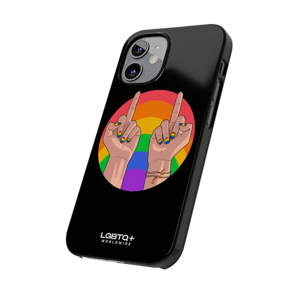 LGBTQWorldwide - ,,GIVE A FUCK" Handyhülle Accessories, Back-to-School, card, Glossy, iPhone, iPhone Cases, Phone accessory, Phone Cases, Samsung Cases, Slim lgbtq Bekleidung Accessoires unisex Zubehör