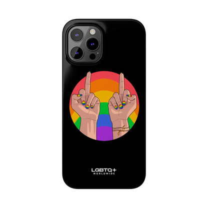 LGBTQWorldwide - ,,GIVE A FUCK" Handyhülle Accessories, Back-to-School, card, Glossy, iPhone, iPhone Cases, Phone accessory, Phone Cases, Samsung Cases, Slim lgbtq Bekleidung Accessoires unisex Zubehör