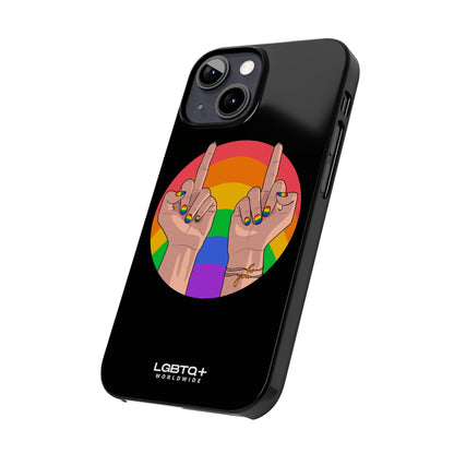 LGBTQWorldwide - ,,GIVE A FUCK" Handyhülle Accessories, Back-to-School, card, Glossy, iPhone, iPhone Cases, Phone accessory, Phone Cases, Samsung Cases, Slim lgbtq Bekleidung Accessoires unisex Zubehör