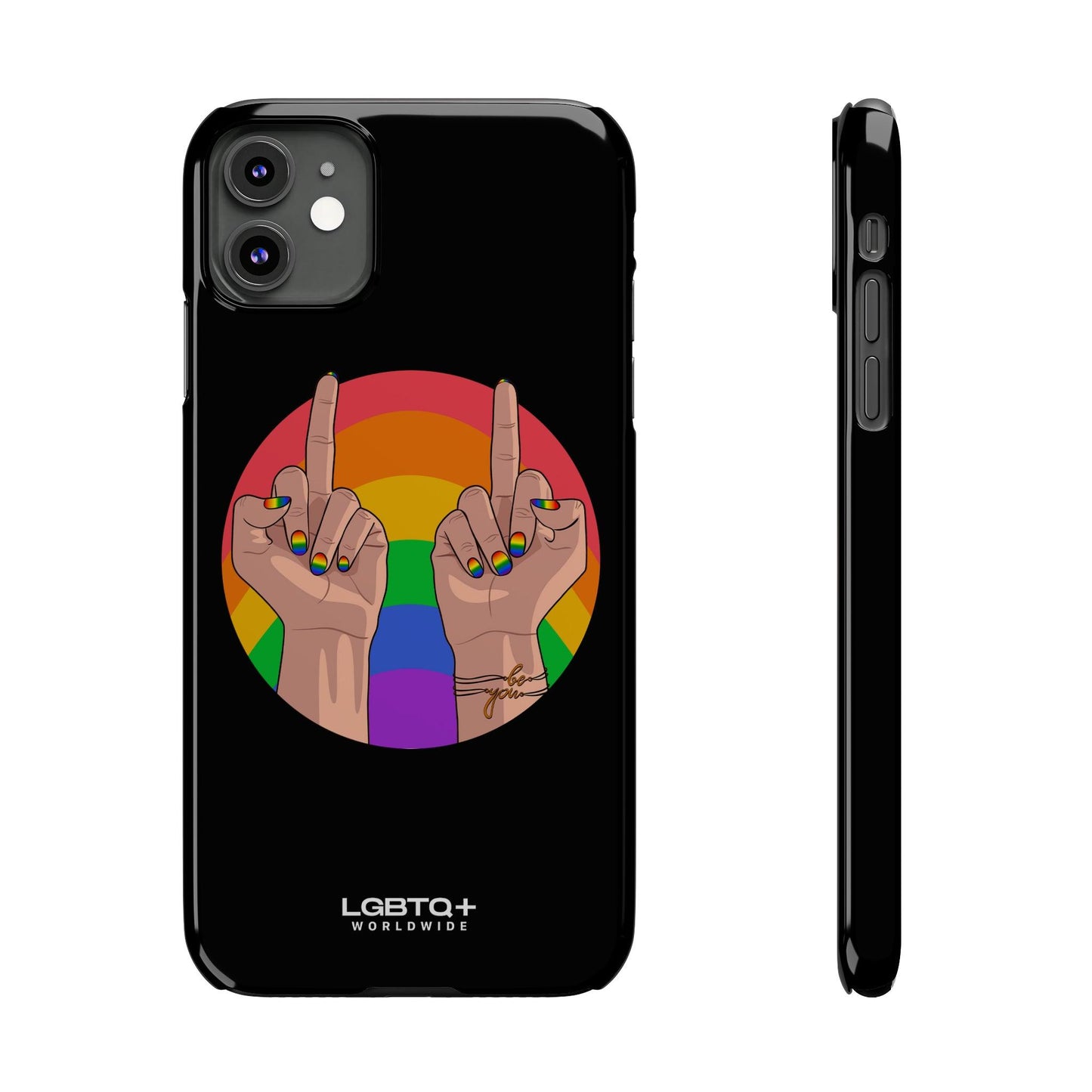 LGBTQWorldwide - ,,GIVE A FUCK" Handyhülle Accessories, Back-to-School, card, Glossy, iPhone, iPhone Cases, Phone accessory, Phone Cases, Samsung Cases, Slim lgbtq Bekleidung Accessoires unisex Zubehör