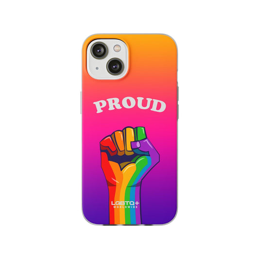 LGBTQWorldwide - ,,GLÜCKLICH" Flexible Handyhülle Accessories, Case, iPhone, iPhone Cases, Phone accessory, Phone Cases, Samsung Cases, silikon, Valentine's Day promotion lgbtq Bekleidung Accessoires unisex Zubehör