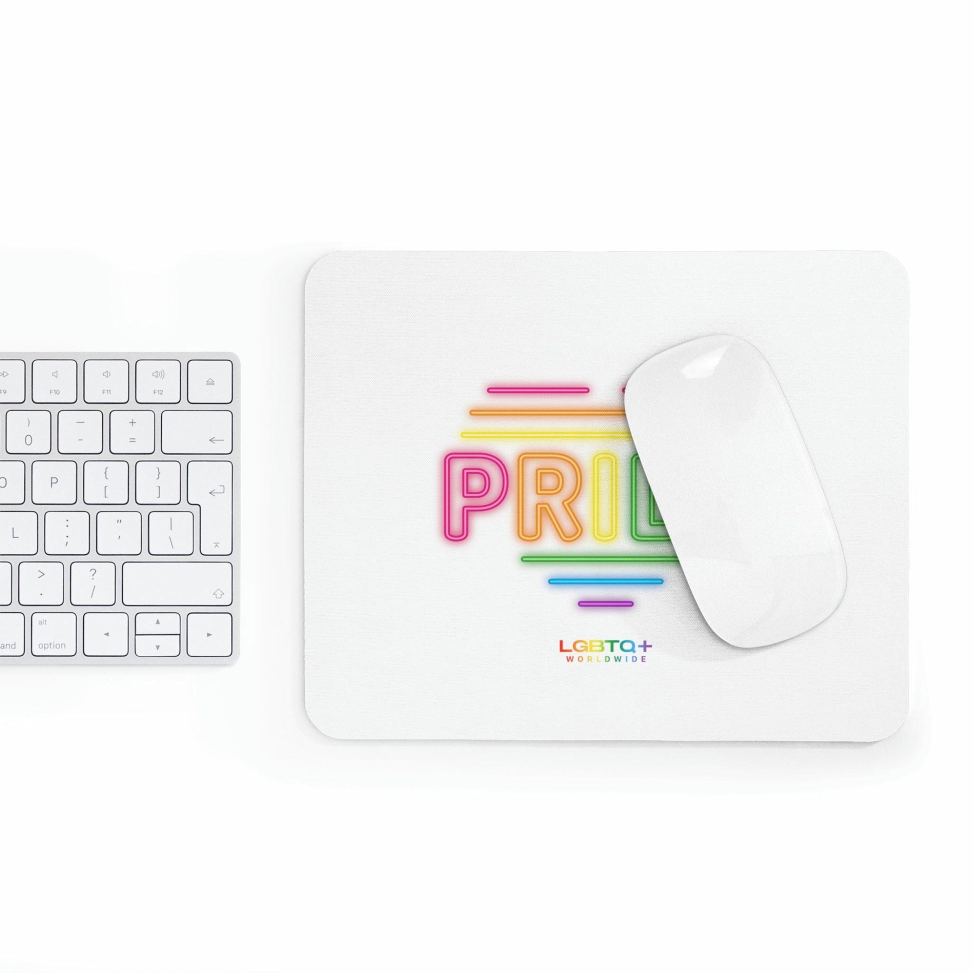 LGBTQWorldwide - ,,GLÜCKLICH" Mauspad All, Desk, Home & Living, Mouse pad, Mouse Pads, Mousepad, tech lgbtq Bekleidung Accessoires unisex Zubehör