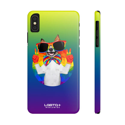 LGBTQWorldwide - ,,GLÜCKLICHER HUND" Handyhülle Accessories, Back-to-School, card, Glossy, iPhone, iPhone Cases, Phone accessory, Phone Cases, Samsung Cases, Slim lgbtq Bekleidung Accessoires unisex Zubehör