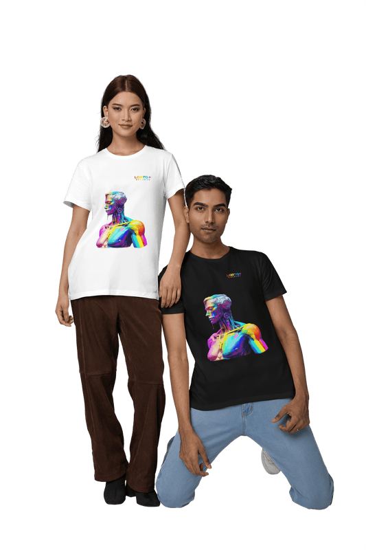 LGBTQWorldwide - ,,GLÜCKLICHER ROBOTER" ai, Cotton, Crew neck, DTG, Eco-friendly, Men's Clothing, Organic, Recycled, Regular fit, Sustainable, T-shirts, Unisex, Valentine's Day Picks, Vegan, Women's Clothing lgbtq Bekleidung Accessoires unisex Zubehör