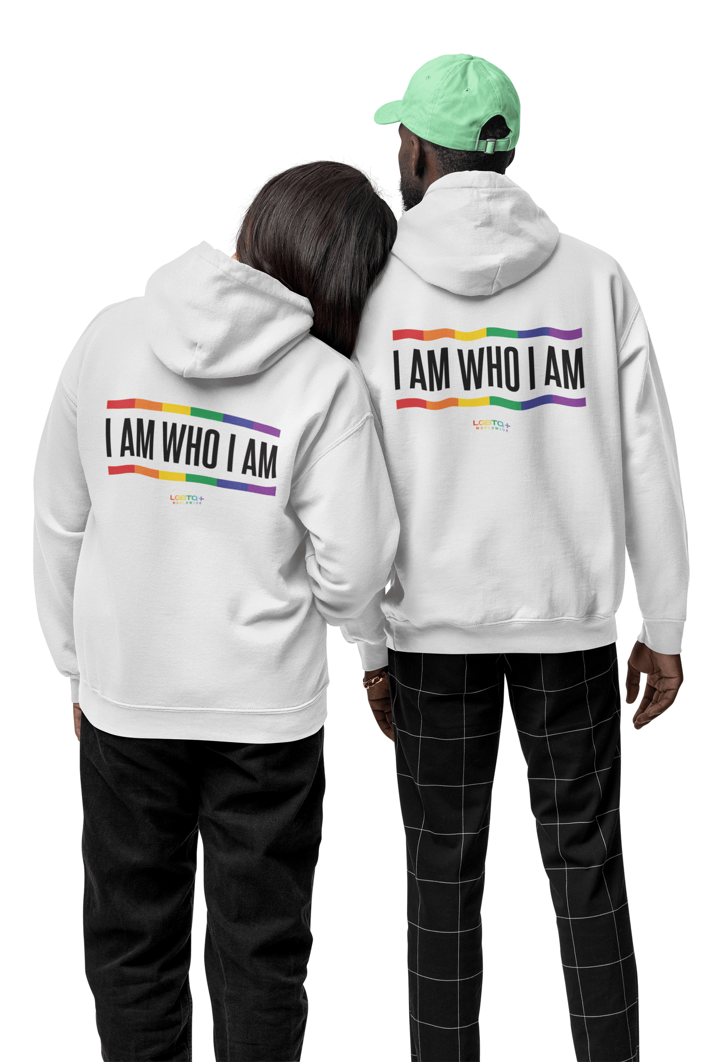 LGBTQWorldwide - ,,I AM WHO I AM'' Clothing, DTG, Eco-friendly, Hoodies, Men's Clothing, Recycled, Unisex, Vegan, Women's Clothing lgbtq Bekleidung Accessoires unisex Zubehör