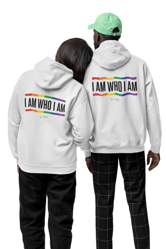 LGBTQWorldwide - ,,I AM WHO I AM'' Clothing, DTG, Eco-friendly, Hoodies, Men's Clothing, Recycled, Unisex, Vegan, Women's Clothing lgbtq Bekleidung Accessoires unisex Zubehör