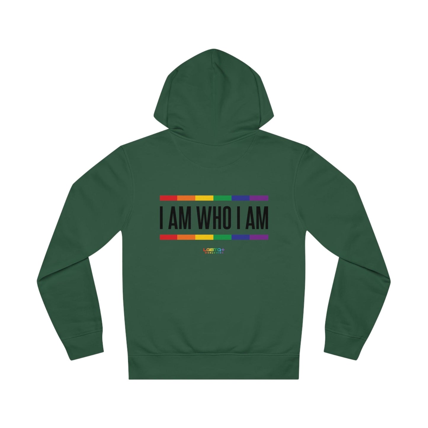 LGBTQWorldwide - ,,I AM WHO I AM'' Clothing, DTG, Eco-friendly, Hoodies, Men's Clothing, Recycled, Unisex, Vegan, Women's Clothing lgbtq Bekleidung Accessoires unisex Zubehör