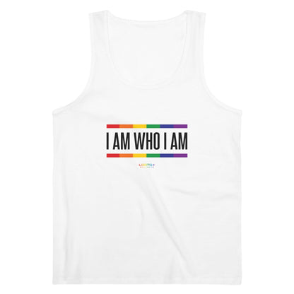 LGBTQWorldwide - ,,I AM WHO I AM'' DTG, Eco-friendly, Men's Clothing, Neck Labels, Organic, Recycled, Slim fit, Sustainable, Tank Tops, Tanke, top, Vegan lgbtq Bekleidung Accessoires unisex Zubehör