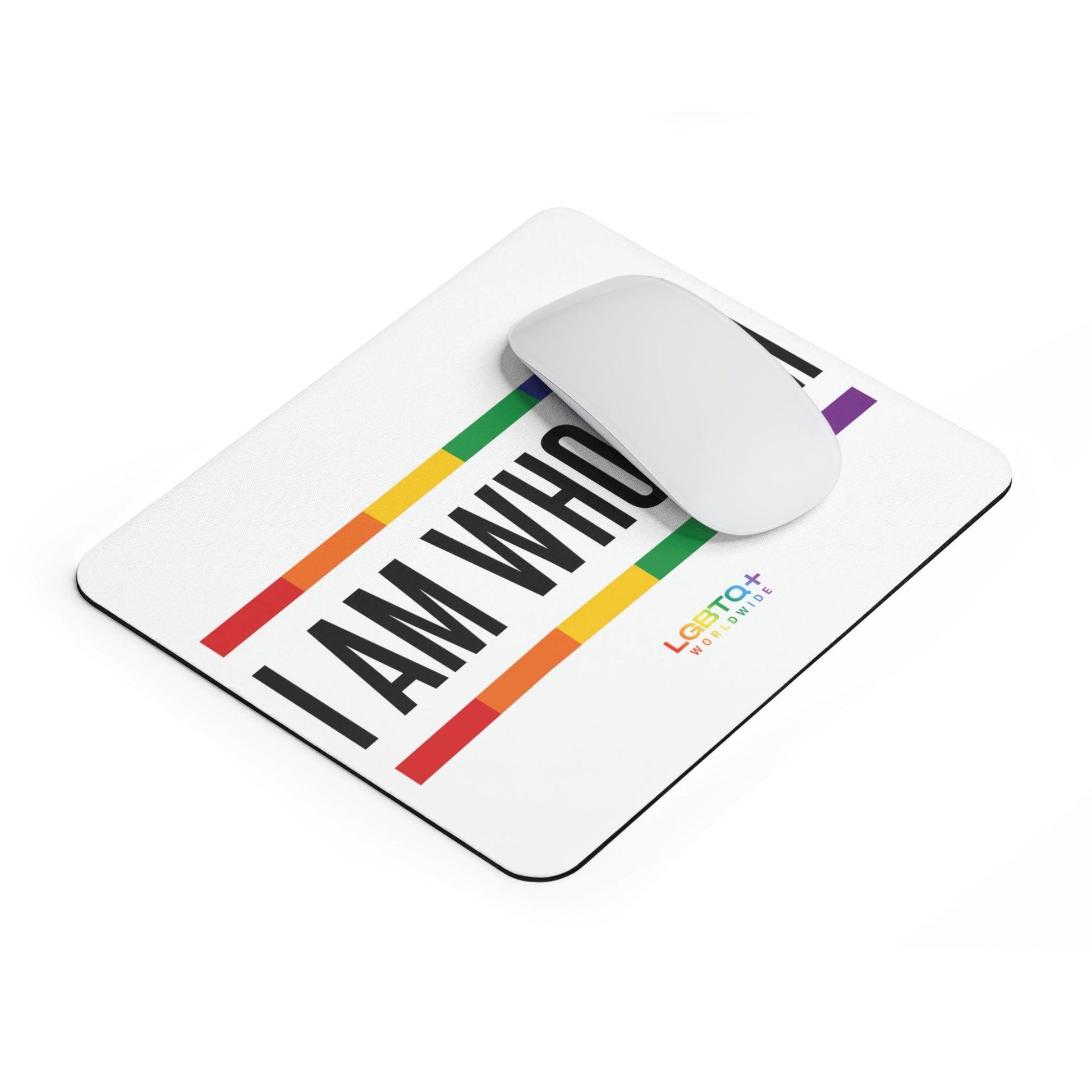 LGBTQWorldwide - ,,I AM WHO I AM'' Mauspad All, Desk, Home & Living, Mouse pad, Mouse Pads, Mousepad, tech lgbtq Bekleidung Accessoires unisex Zubehör