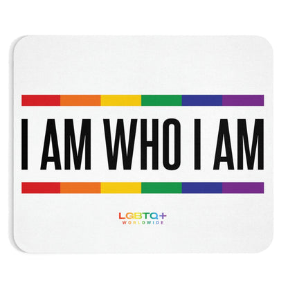 LGBTQWorldwide - ,,I AM WHO I AM'' Mauspad All, Desk, Home & Living, Mouse pad, Mouse Pads, Mousepad, tech lgbtq Bekleidung Accessoires unisex Zubehör