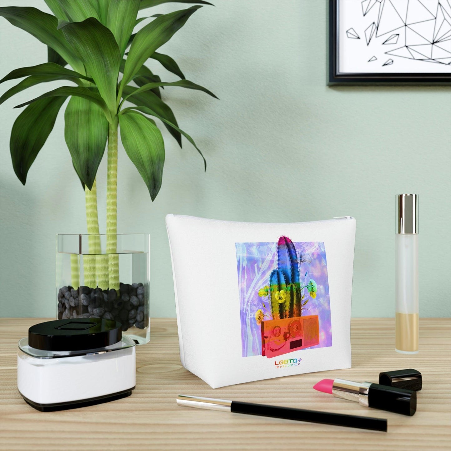 LGBTQWorldwide - ,,KAKTUS" Kosmetiktasche Accessories, all, All Over Print, AOP, bag, Cosmetics, Home, Pouches, Sublimation, Travel Accessories, With zipper lgbtq Bekleidung Accessoires unisex Zubehör