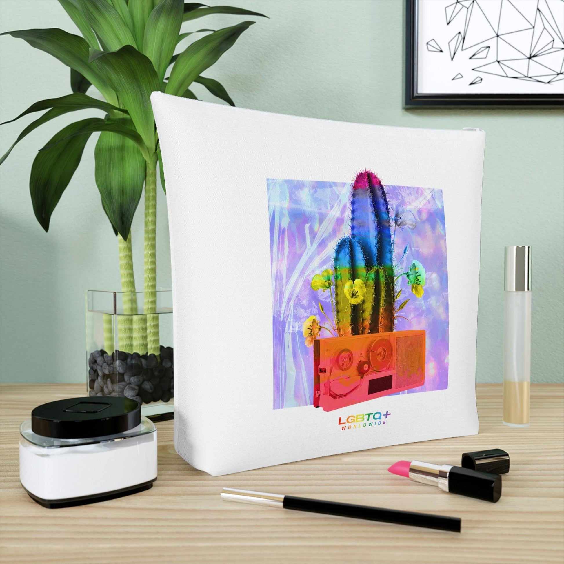 LGBTQWorldwide - ,,KAKTUS" Kosmetiktasche Accessories, all, All Over Print, AOP, bag, Cosmetics, Home, Pouches, Sublimation, Travel Accessories, With zipper lgbtq Bekleidung Accessoires unisex Zubehör