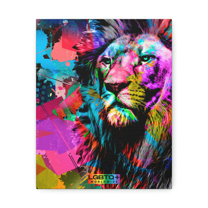 LGBTQWorldwide - LGBTQ Rainbow Lion Satin Canvas, Stretched All, Art & Wall Decor, Canvas, Hanging Hardware, Home & Living, Indoor, wall lgbtq Bekleidung Accessoires unisex Zubehör