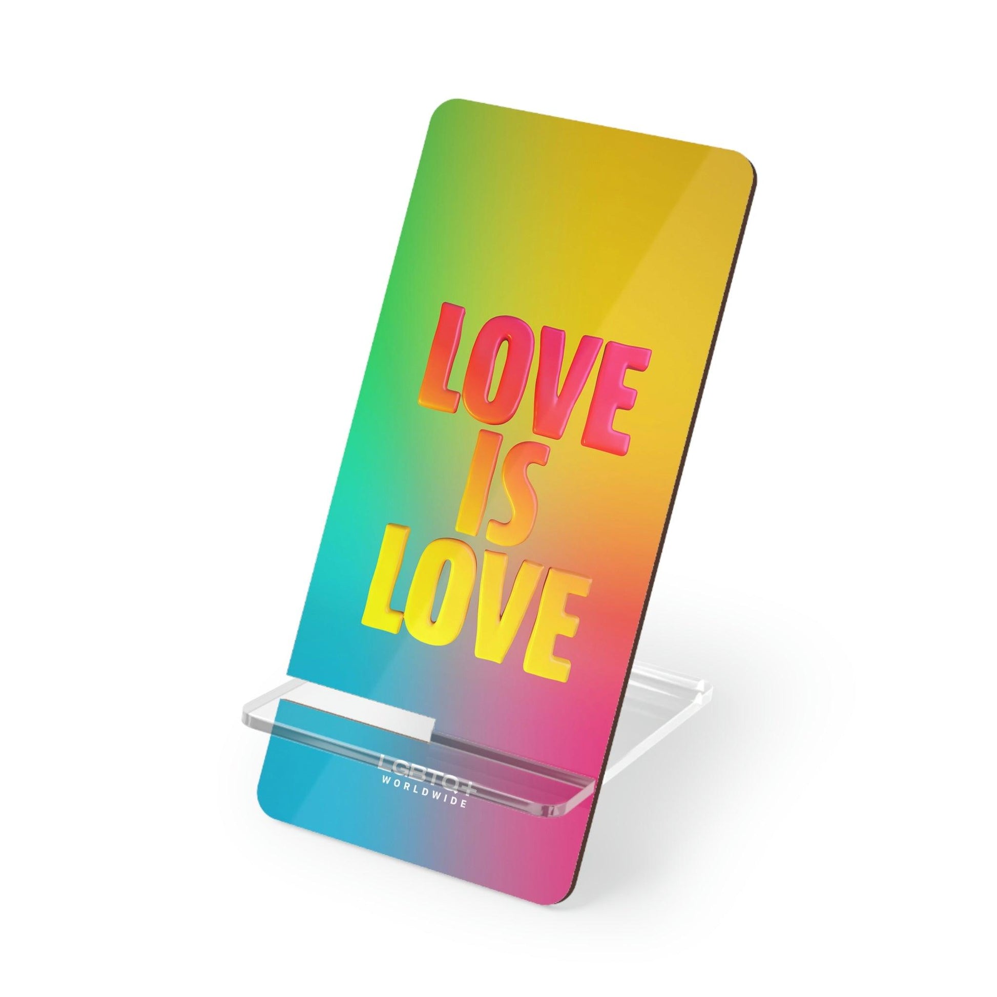 LGBTQWorldwide - ,,LIEBE" Handyhalter für Smartphones Accessories, all, Desk, Phone accessory, stand, tech, Tech Accessories lgbtq Bekleidung Accessoires unisex Zubehör