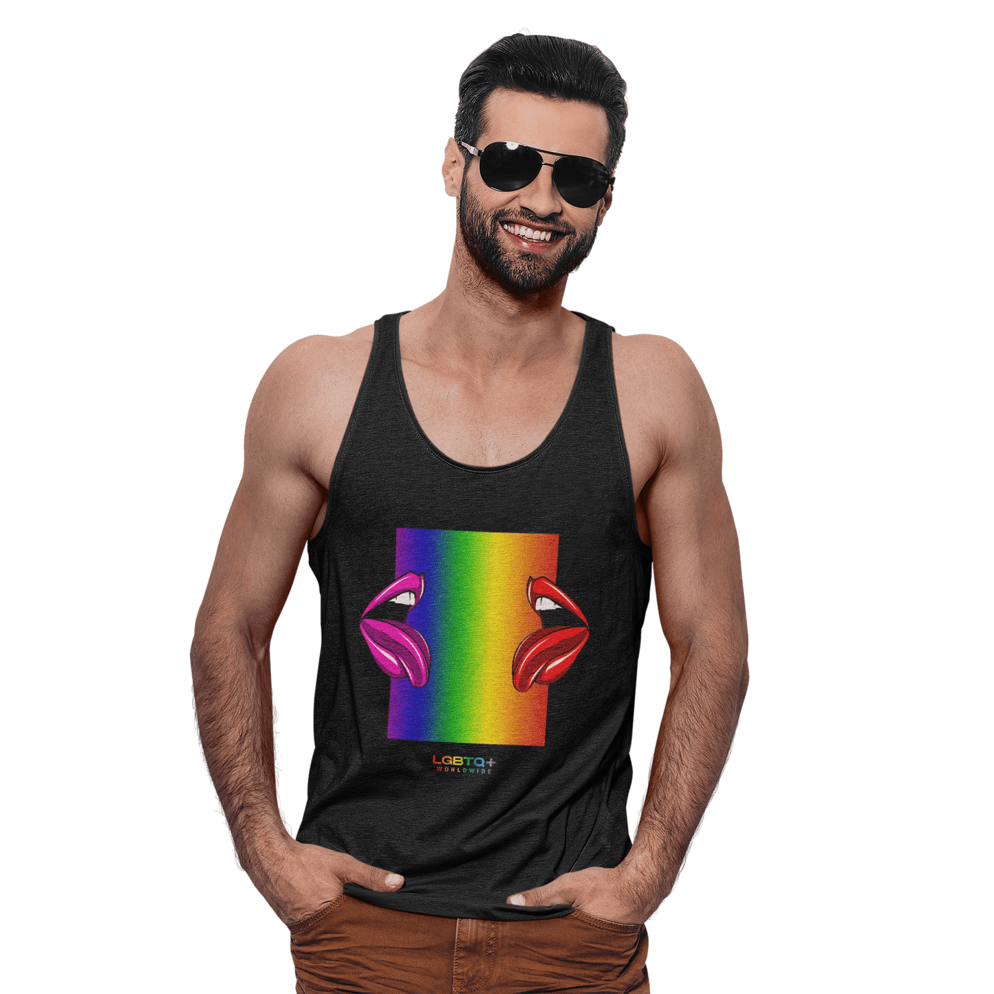 LGBTQWorldwide - ,,LIPPEN'' DTG, Eco-friendly, Men's Clothing, Neck Labels, Organic, Recycled, Slim fit, Sustainable, Tank Tops, Tanke, Tanktop‘s, Vegan lgbtq Bekleidung Accessoires unisex Zubehör