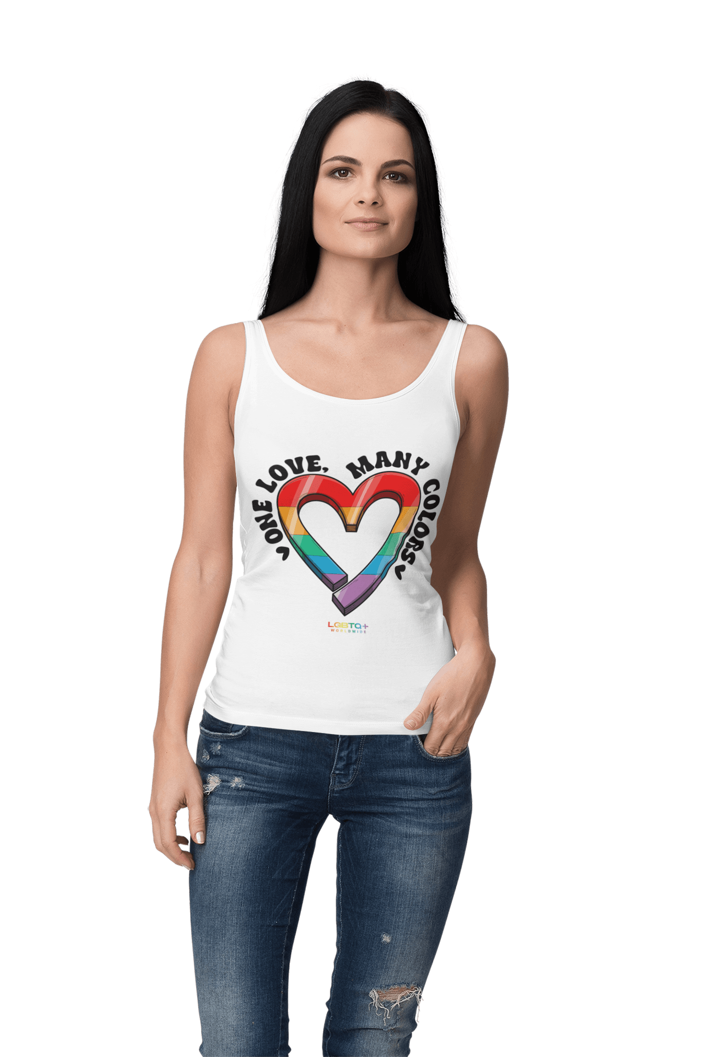 LGBTQWorldwide - ,,LOVE'' DTG, Eco-friendly, Men's Clothing, Neck Labels, Organic, Recycled, Slim fit, Sustainable, Tank Tops, Tanke, Vegan lgbtq Bekleidung Accessoires unisex Zubehör