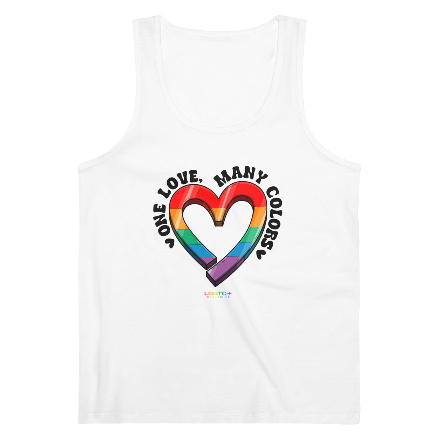 LGBTQWorldwide - ,,LOVE'' DTG, Eco-friendly, Men's Clothing, Neck Labels, Organic, Recycled, Slim fit, Sustainable, Tank Tops, Tanke, Vegan lgbtq Bekleidung Accessoires unisex Zubehör