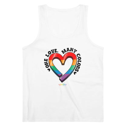 LGBTQWorldwide - ,,LOVE'' DTG, Eco-friendly, Men's Clothing, Neck Labels, Organic, Recycled, Slim fit, Sustainable, Tank Tops, Tanke, Vegan lgbtq Bekleidung Accessoires unisex Zubehör