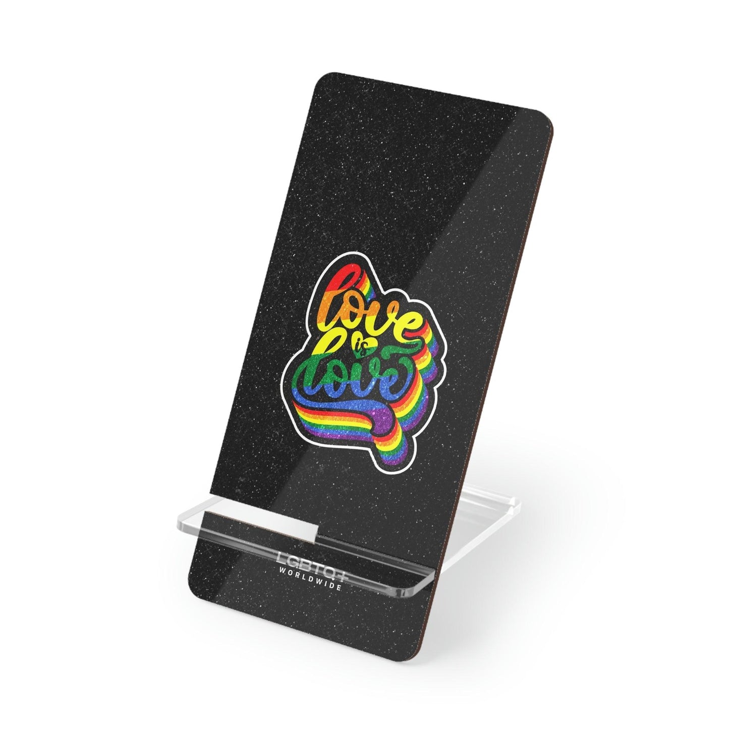 LGBTQWorldwide - ,,LOVE" Handyhalter für Smartphones Accessories, all, Desk, Phone accessory, stand, tech, Tech Accessories lgbtq Bekleidung Accessoires unisex Zubehör