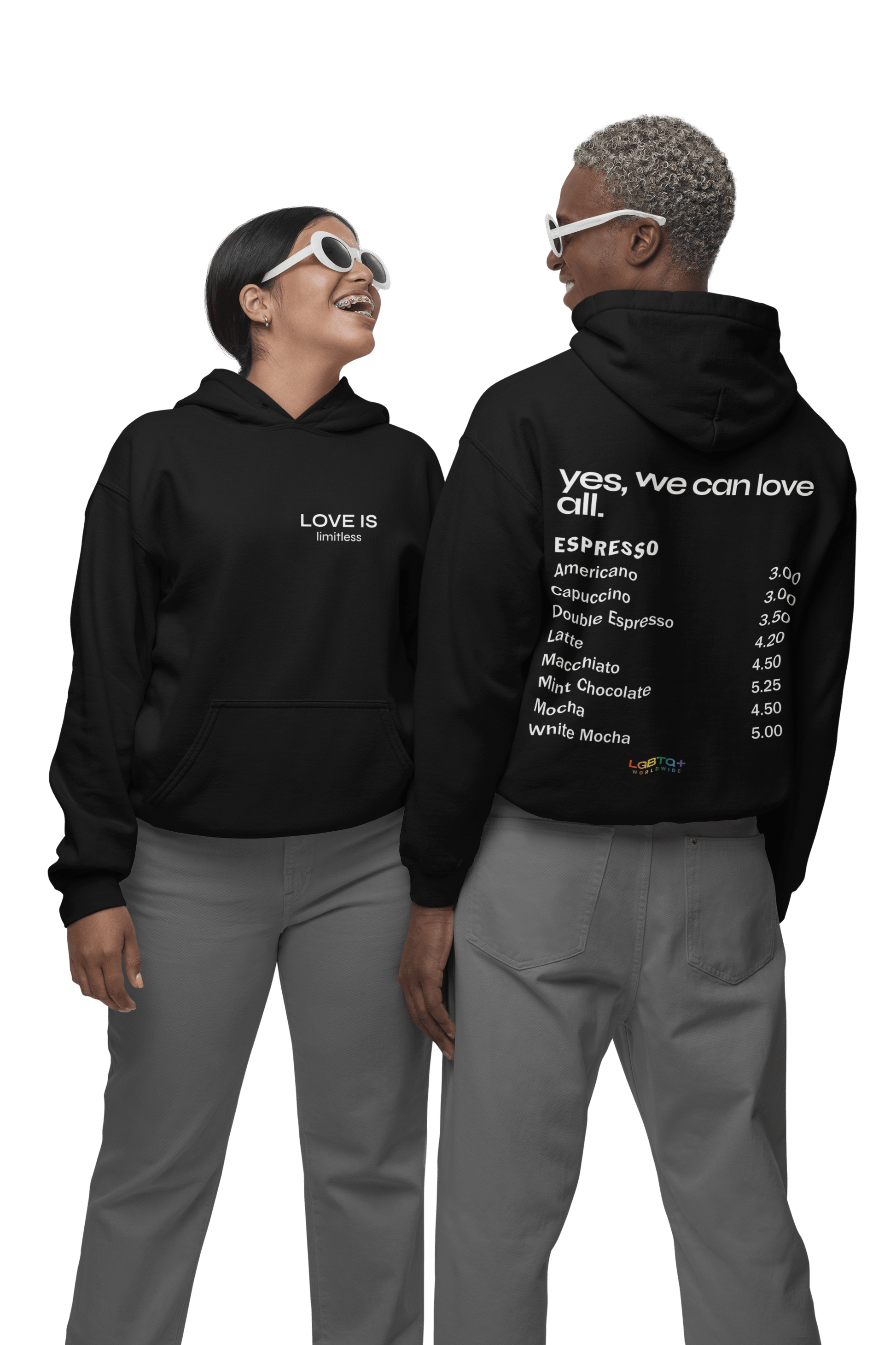 LGBTQWorldwide - ,,LOVE IS LIMITLESS'' DTG, Eco-friendly, hoodie, Hoodies, Men's Clothing, Preis, Recycled, Unisex, Vegan, Women's Clothing lgbtq Bekleidung Accessoires unisex Zubehör