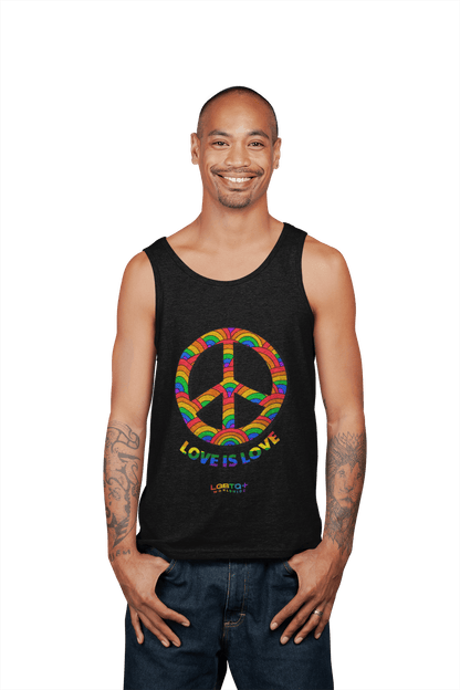 LGBTQWorldwide - ,,LOVE IS LOVE'' DTG, Eco-friendly, Men's Clothing, Neck Labels, Organic, Recycled, Slim fit, Sustainable, Tank Tops, Tanke, top, Vegan lgbtq Bekleidung Accessoires unisex Zubehör