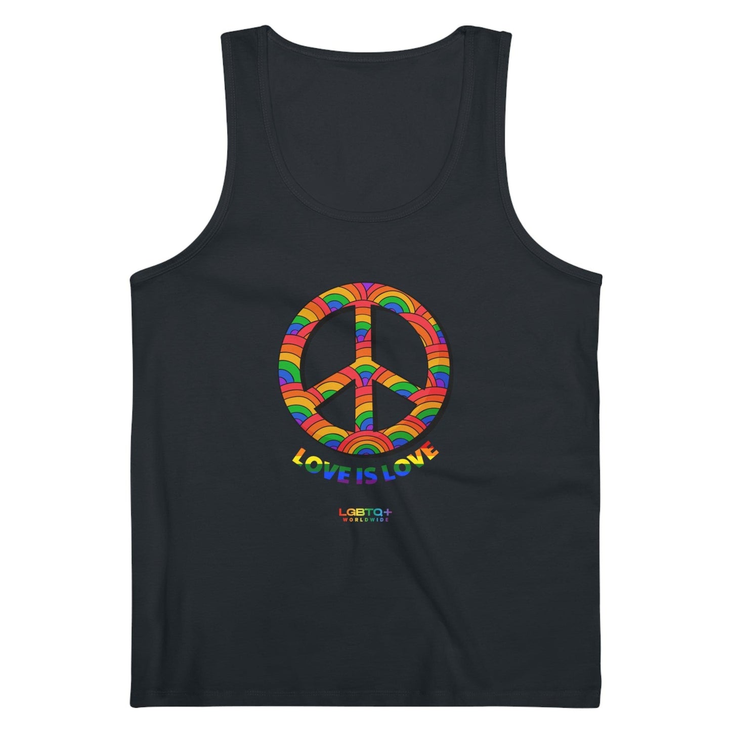 LGBTQWorldwide - ,,LOVE IS LOVE'' DTG, Eco-friendly, Men's Clothing, Neck Labels, Organic, Recycled, Slim fit, Sustainable, Tank Tops, Tanke, top, Vegan lgbtq Bekleidung Accessoires unisex Zubehör