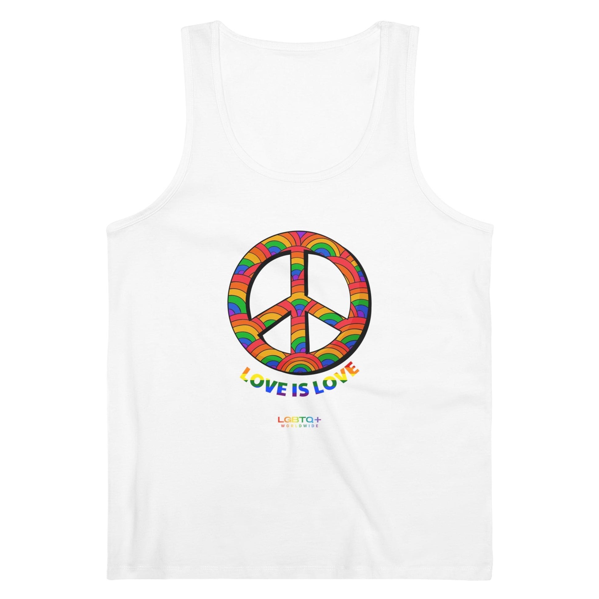 LGBTQWorldwide - ,,LOVE IS LOVE'' DTG, Eco-friendly, Men's Clothing, Neck Labels, Organic, Recycled, Slim fit, Sustainable, Tank Tops, Tanke, top, Vegan lgbtq Bekleidung Accessoires unisex Zubehör