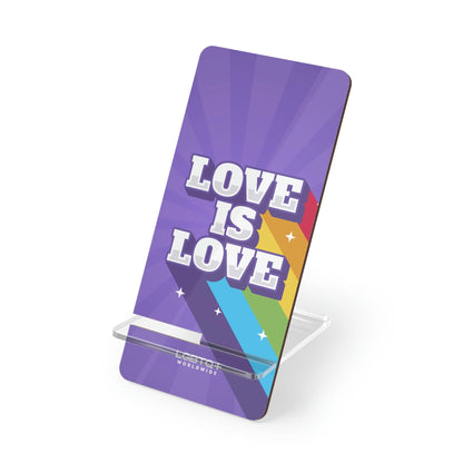 LGBTQWorldwide - ,,LOVE IS LOVE" Handyhalter für Smartphones Accessories, All, Desk, Phone accessory, stand, tech, Tech Accessories lgbtq Bekleidung Accessoires unisex Zubehör