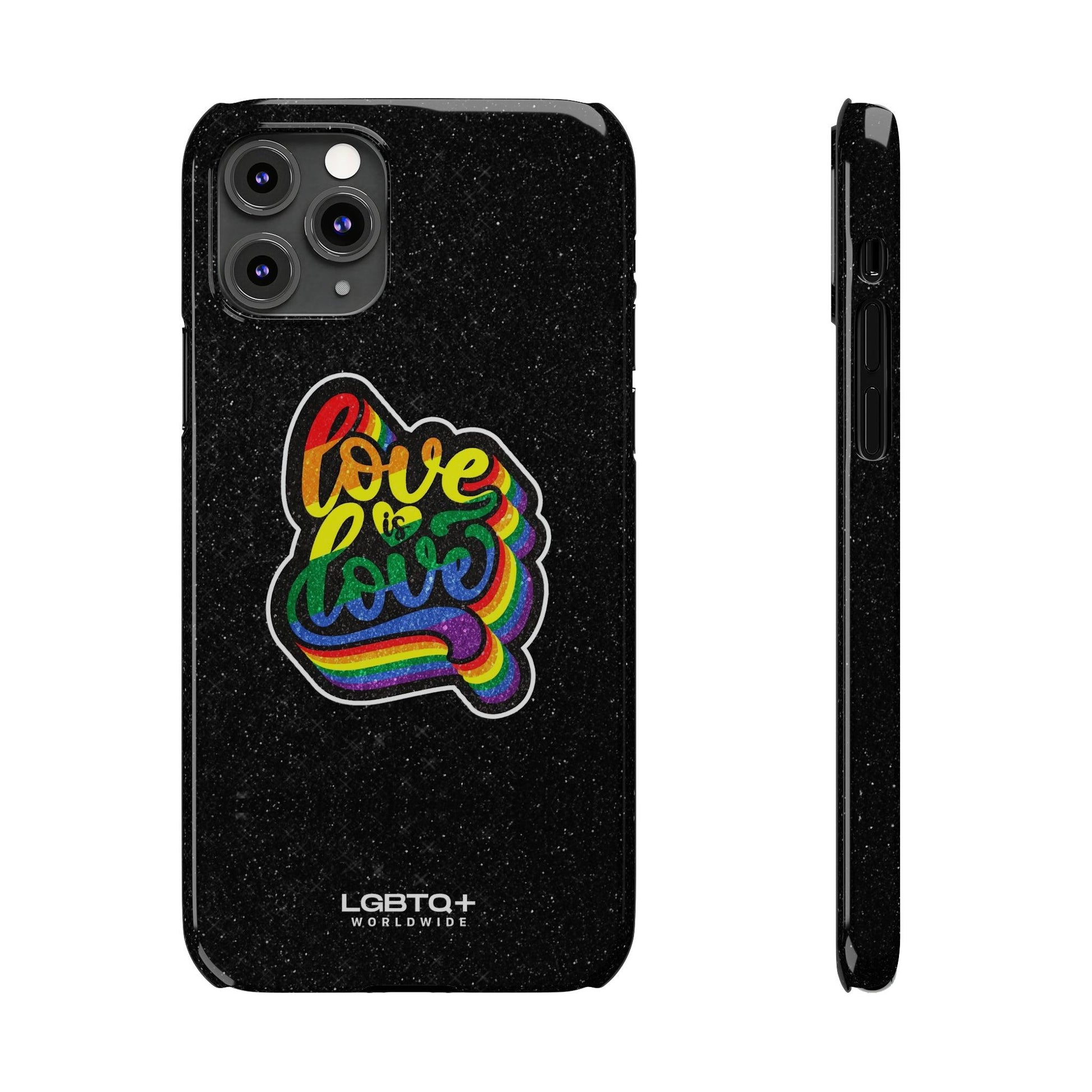 LGBTQWorldwide - ,,LOVE IS LOVE" Handyhülle Accessories, Back-to-School, card, Glossy, iPhone, iPhone Cases, Phone accessory, Phone Cases, Samsung Cases, Slim lgbtq Bekleidung Accessoires unisex Zubehör