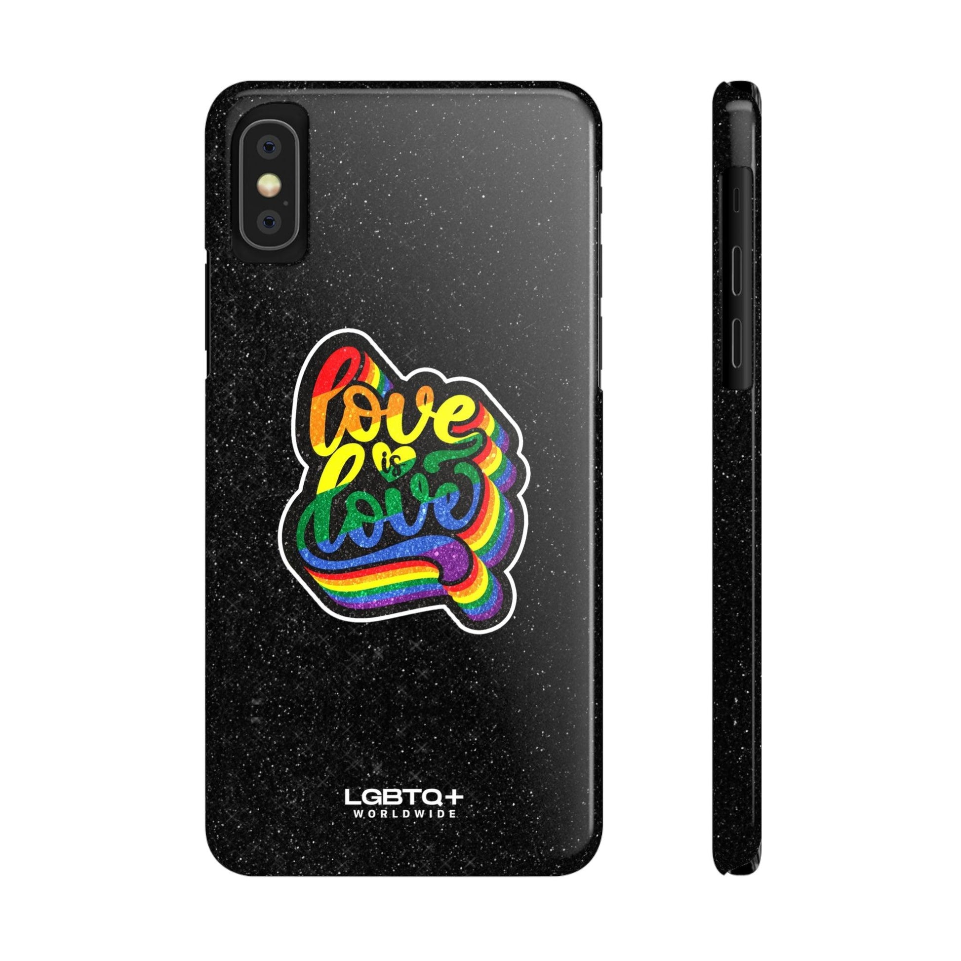 LGBTQWorldwide - ,,LOVE IS LOVE" Handyhülle Accessories, Back-to-School, card, Glossy, iPhone, iPhone Cases, Phone accessory, Phone Cases, Samsung Cases, Slim lgbtq Bekleidung Accessoires unisex Zubehör