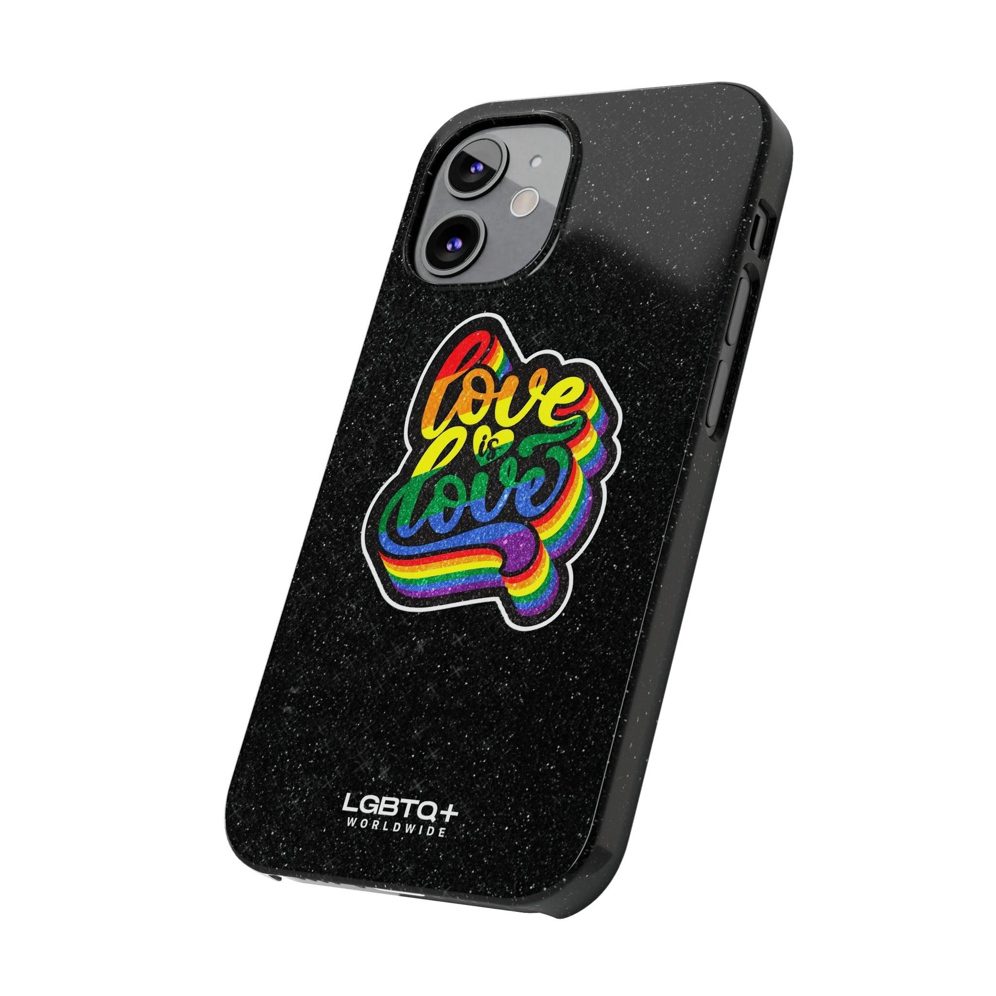 LGBTQWorldwide - ,,LOVE IS LOVE" Handyhülle Accessories, Back-to-School, card, Glossy, iPhone, iPhone Cases, Phone accessory, Phone Cases, Samsung Cases, Slim lgbtq Bekleidung Accessoires unisex Zubehör