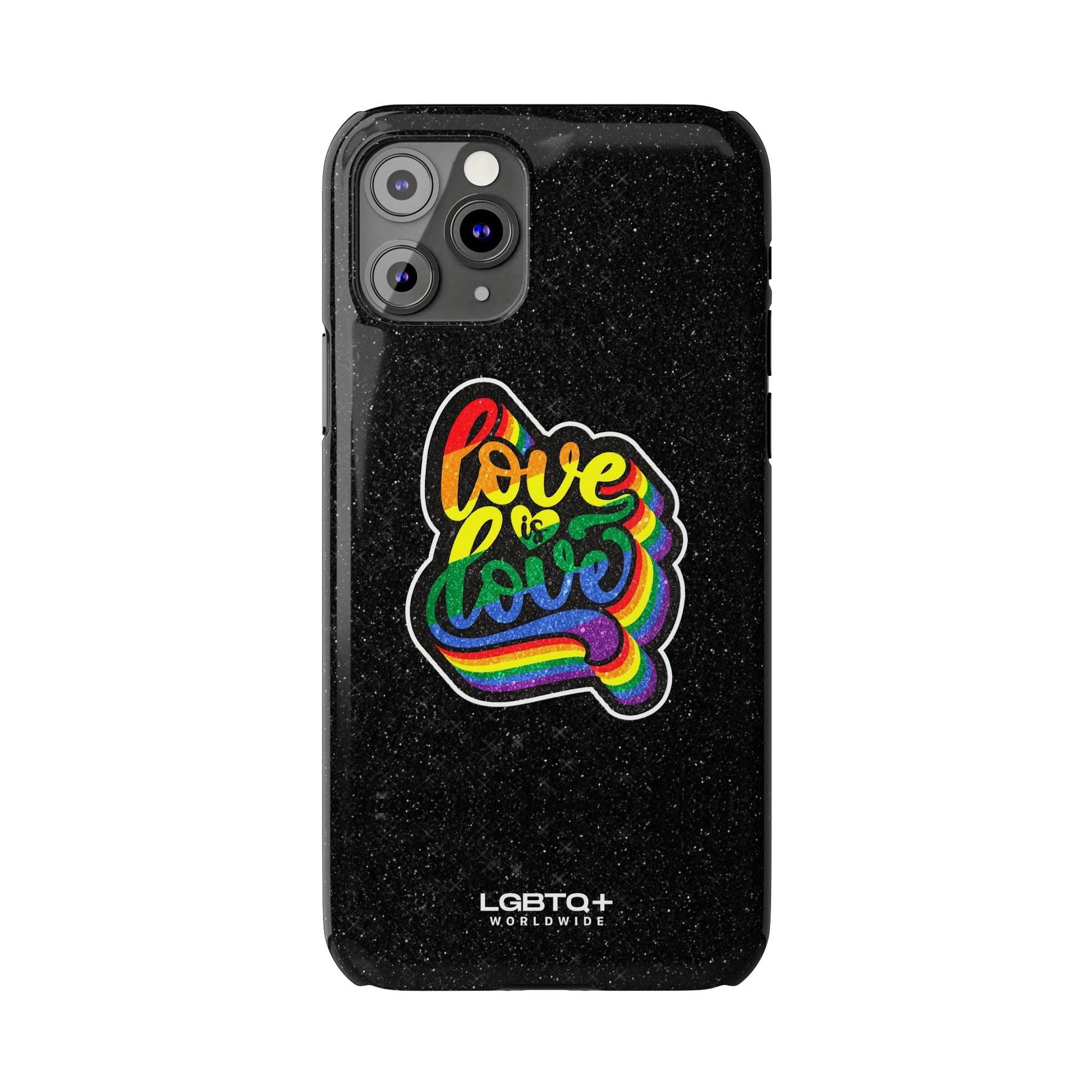 LGBTQWorldwide - ,,LOVE IS LOVE" Handyhülle Accessories, Back-to-School, card, Glossy, iPhone, iPhone Cases, Phone accessory, Phone Cases, Samsung Cases, Slim lgbtq Bekleidung Accessoires unisex Zubehör