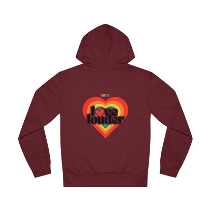 LGBTQWorldwide - ,,LOVE LOUDER'' DTG, Eco-friendly, Hoodies, Last, Men's Clothing, Recycled, Unisex, Vegan, Women's Clothing lgbtq Bekleidung Accessoires unisex Zubehör