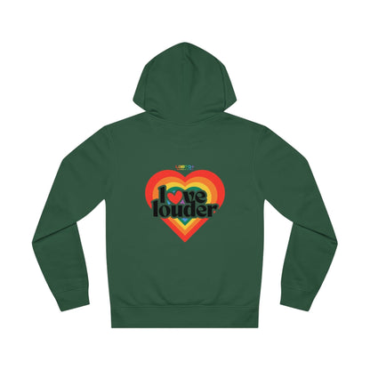 LGBTQWorldwide - ,,LOVE LOUDER'' DTG, Eco-friendly, Hoodies, Last, Men's Clothing, Recycled, Unisex, Vegan, Women's Clothing lgbtq Bekleidung Accessoires unisex Zubehör