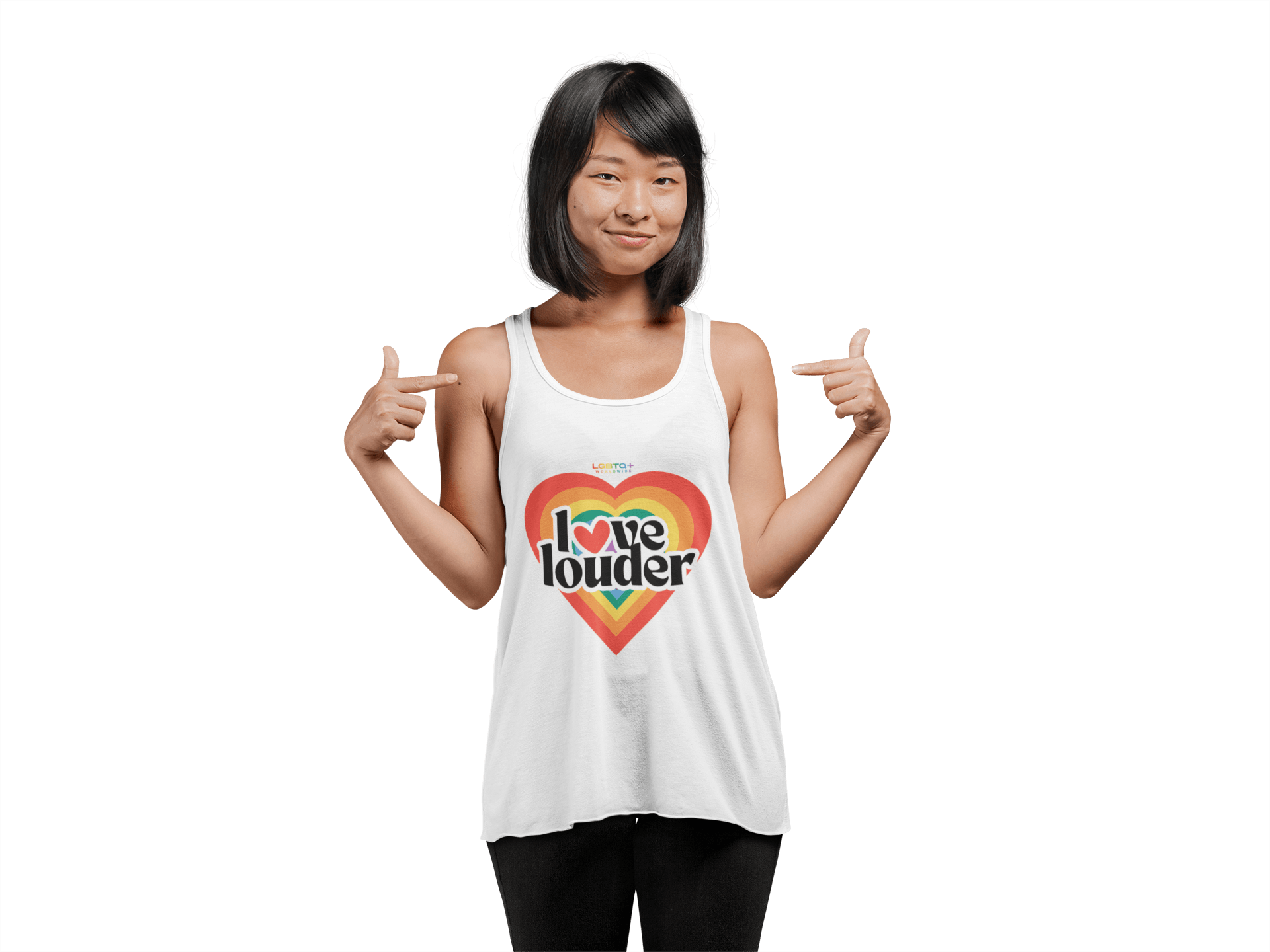 LGBTQWorldwide - ,,LOVE LOUDER'' DTG, Eco-friendly, Men's Clothing, Neck Labels, Organic, Recycled, Slim fit, Sustainable, Tank Tops, Tanke, top, Vegan lgbtq Bekleidung Accessoires unisex Zubehör