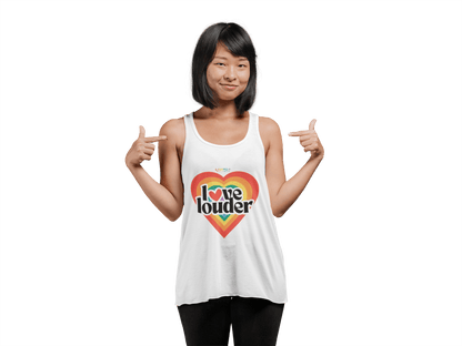 LGBTQWorldwide - ,,LOVE LOUDER'' DTG, Eco-friendly, Men's Clothing, Neck Labels, Organic, Recycled, Slim fit, Sustainable, Tank Tops, Tanke, top, Vegan lgbtq Bekleidung Accessoires unisex Zubehör