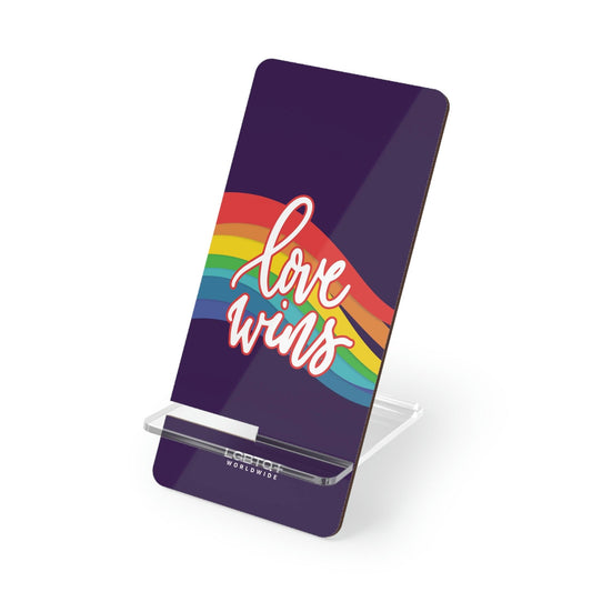 LGBTQWorldwide - ,,LOVE WINS" Handyhalter für Smartphones Accessories, all, Desk, Phone accessory, stand, tech, Tech Accessories lgbtq Bekleidung Accessoires unisex Zubehör