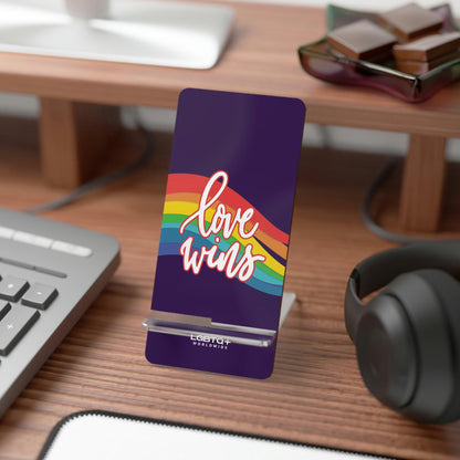 LGBTQWorldwide - ,,LOVE WINS" Handyhalter für Smartphones Accessories, all, Desk, Phone accessory, stand, tech, Tech Accessories lgbtq Bekleidung Accessoires unisex Zubehör