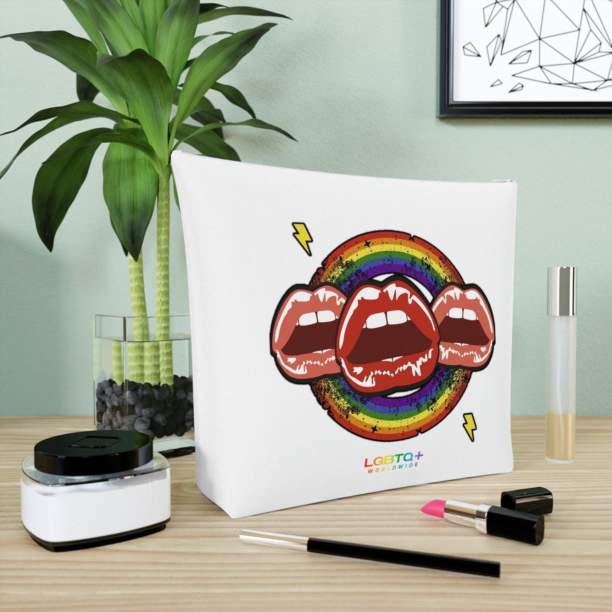 LGBTQWorldwide - ,,MUND" Kosmetiktasche Accessories, all, All Over Print, AOP, bag, Cosmetics, Home, Pouches, Sublimation, Travel Accessories, With zipper lgbtq Bekleidung Accessoires unisex Zubehör