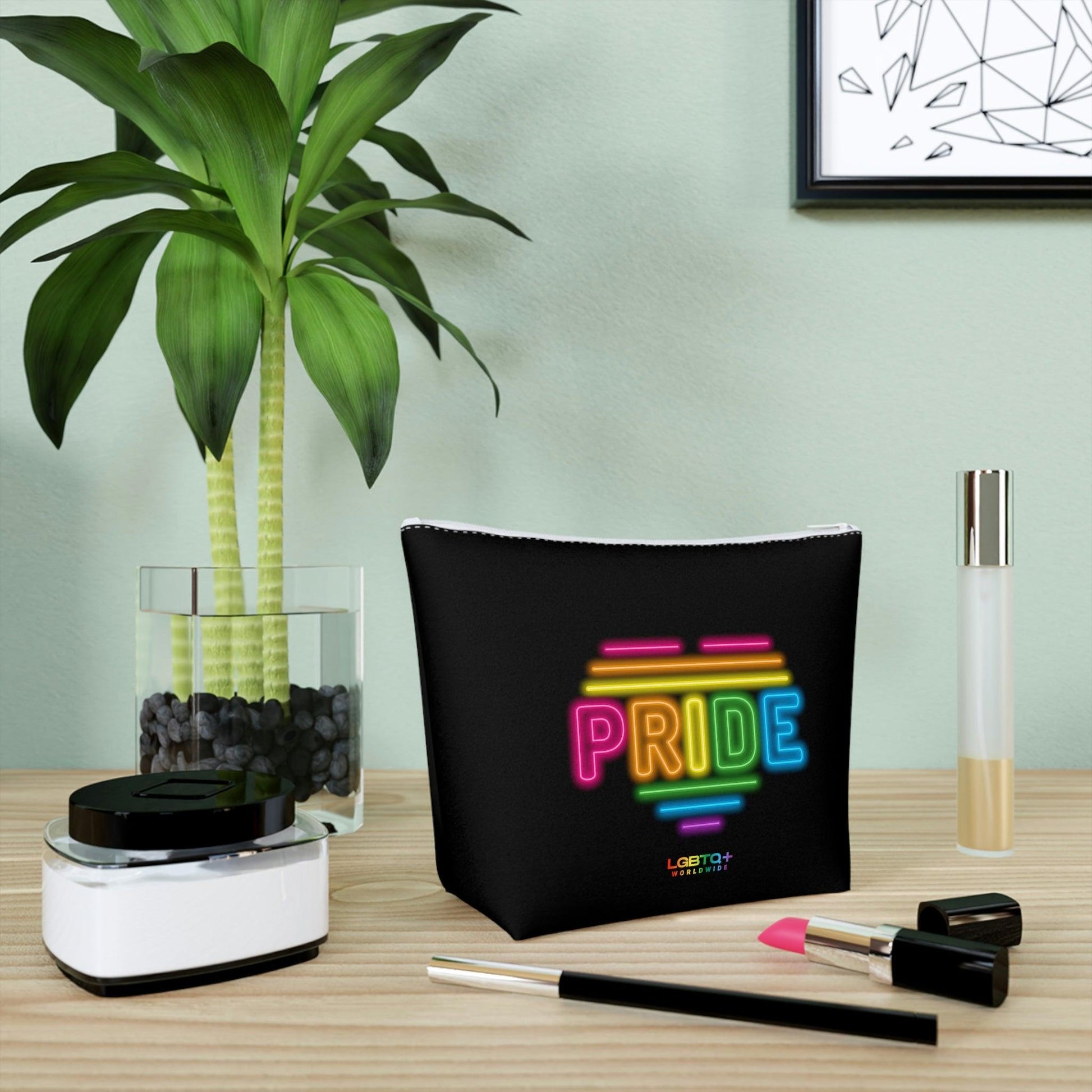 LGBTQWorldwide - ,,NEON PRIDE" Kosmetiktasche all, All Over Print, AOP, bag, Cosmetics, Home, Pouches, Sublimation, Travel Accessories, With zipper lgbtq Bekleidung Accessoires unisex Zubehör