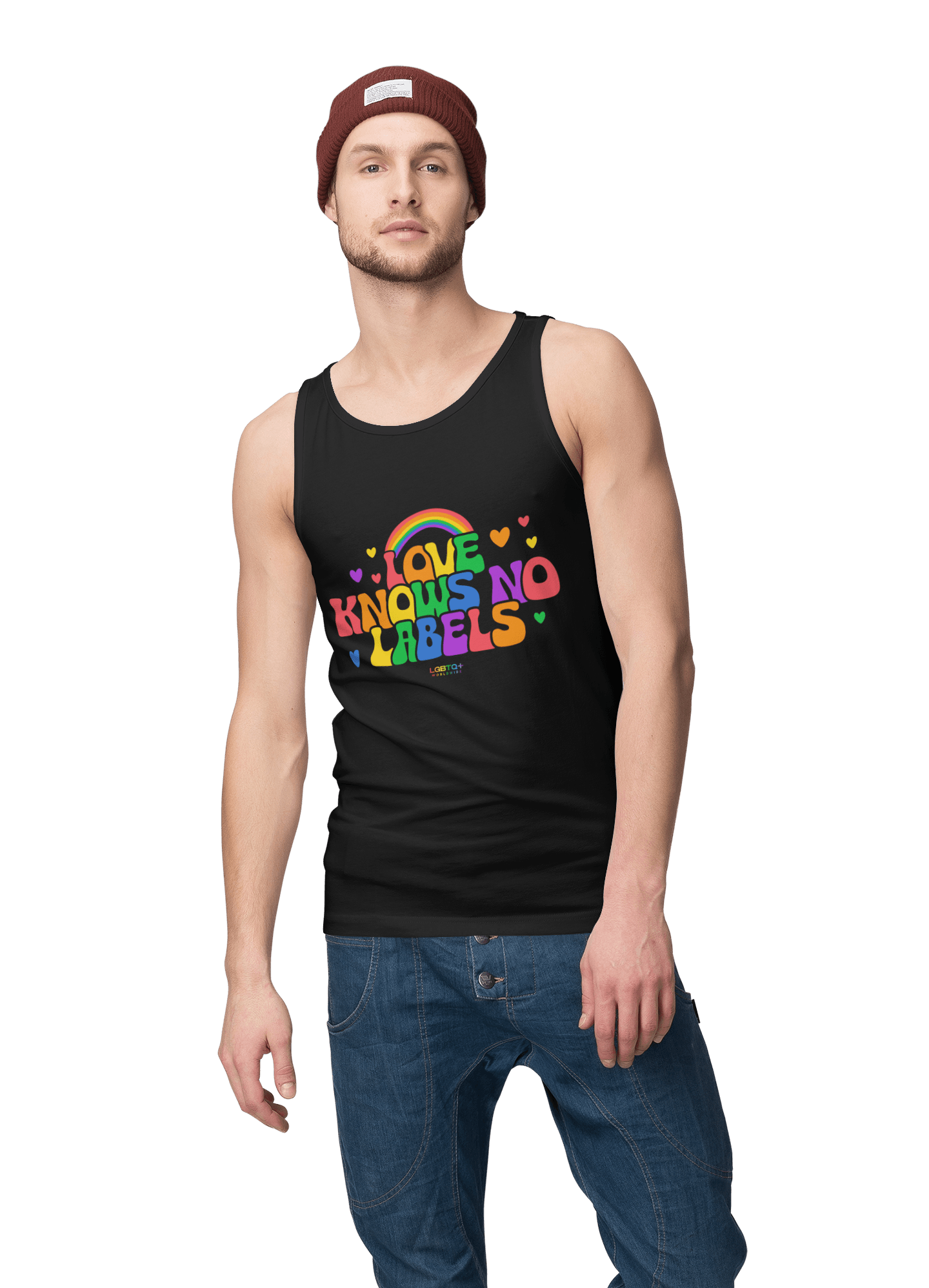 LGBTQWorldwide - ,,NO LABELS'' DTG, Eco-friendly, Men's Clothing, Neck Labels, Organic, Recycled, Slim fit, Sustainable, Tank Tops, Tanke, Vegan lgbtq Bekleidung Accessoires unisex Zubehör