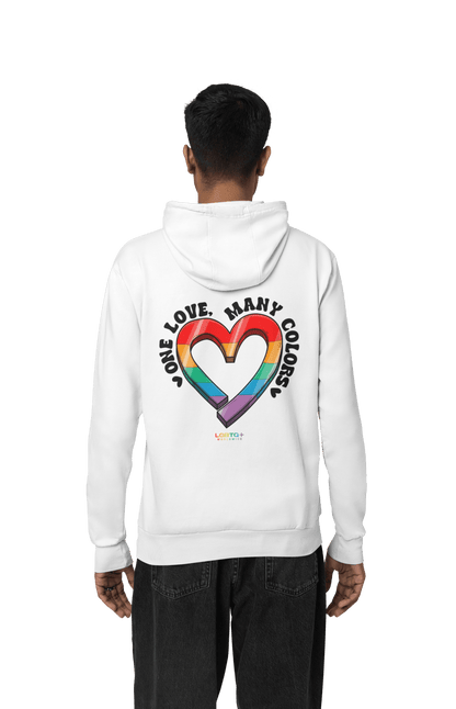 LGBTQWorldwide - ,,ONE LOVE'' DTG, Eco-friendly, Hoodies, Last, Men's Clothing, Recycled, Unisex, Vegan, Women's Clothing lgbtq Bekleidung Accessoires unisex Zubehör